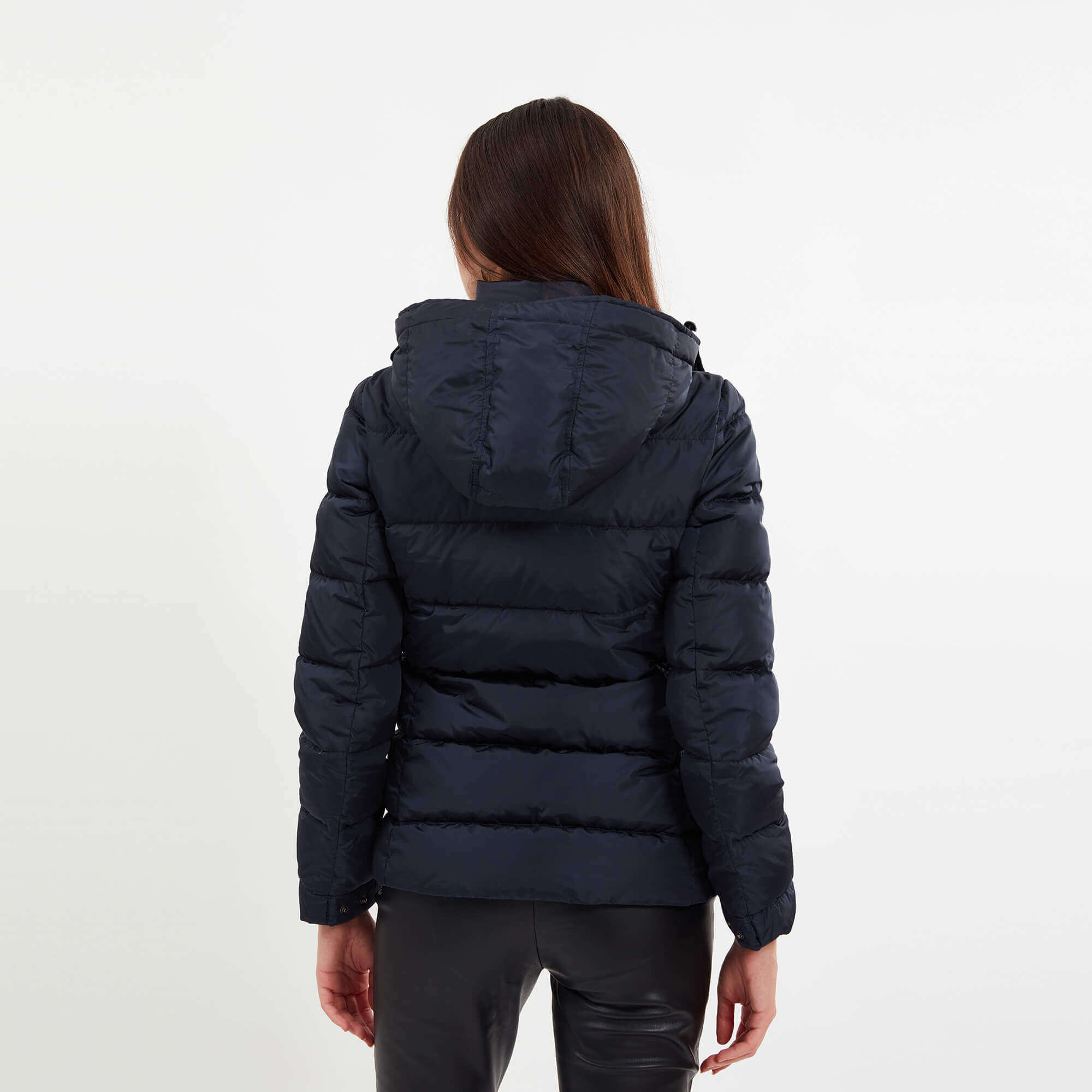 Prada - Navy Nylon Detachable Hood Down Jacket